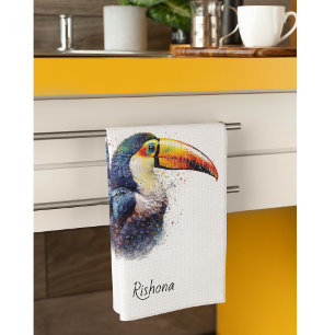 Tropical Splendour Toucan, custom Kitchen Towel
