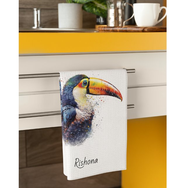 Tropical Splendour Toucan, custom Kitchen Towel (Creator Uploaded)