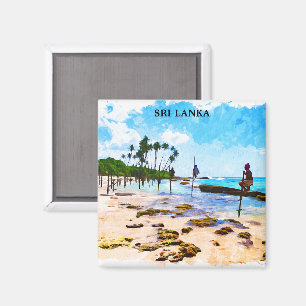 Tropical Sri Lanka Coastline Beach Magnet