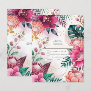 Tropical Stardust Garden Floral Paradise R.S.V.P. Invitation