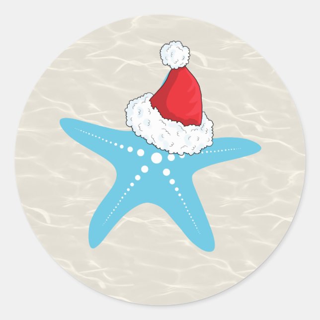 Tropical Starfish Christmas Sticker (Front)