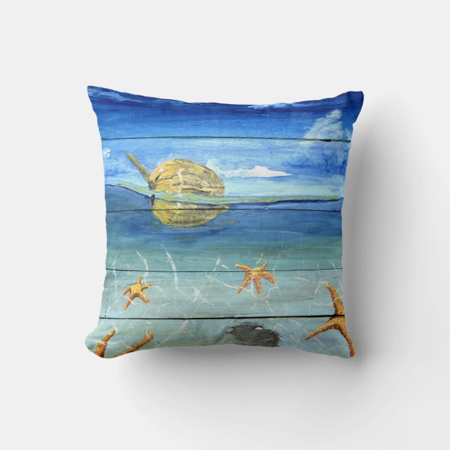 Tropical StarfishThrow Pillow 16" x 16" (Front)