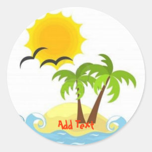 Tropical sticker template