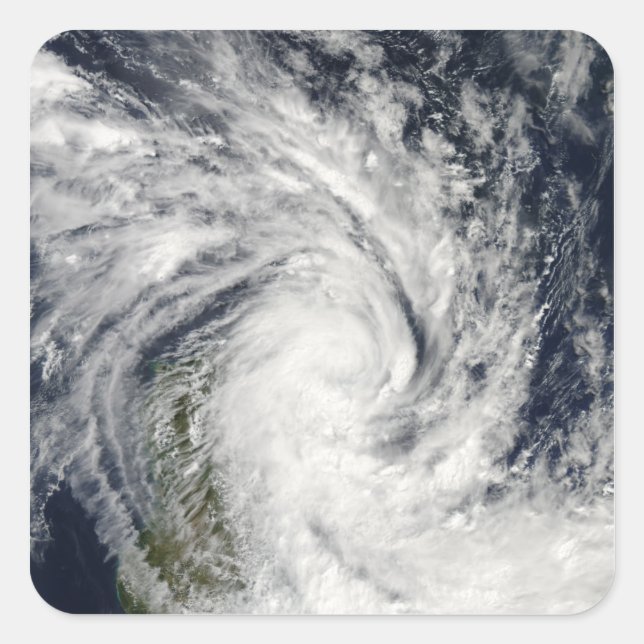 Tropical Storm Jade coming ashore over Madagasc Square Sticker (Front)