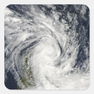 Tropical Storm Jade coming ashore over Madagasc Square Sticker