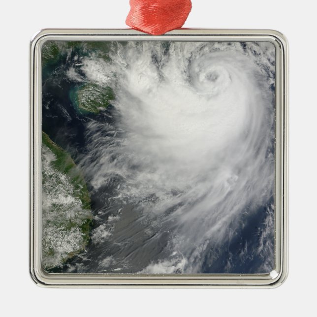 Tropical Storm Koppu nearing landfall Metal Ornament (Front)