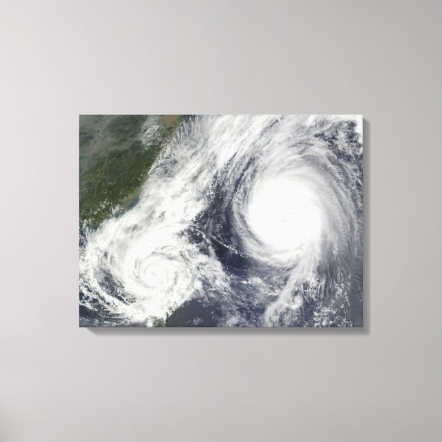 Tropical Storm Parma and Super Typhoon Melor Canvas Print (Front)