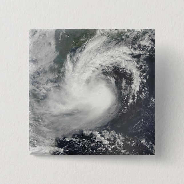 Tropical Storm Parma approaching China and Viet 2 Inch Square Button (Front)