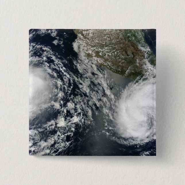 Tropical Storms Blas and Celia 2 Inch Square Button (Front)