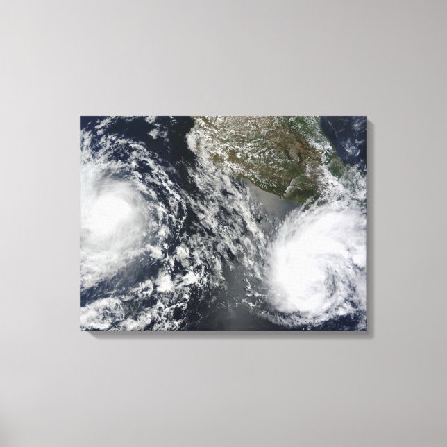Tropical Storms Blas and Celia Canvas Print (Front)