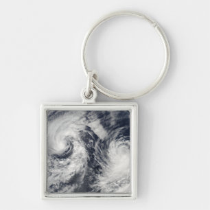 Tropical storms Boris and Cristina Keychain