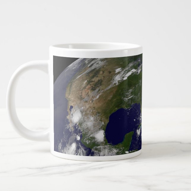 Tropical Storms On Planet Earth. Large Coffee Mug (Left)