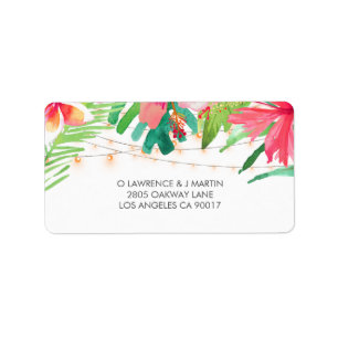 Tropical String Lights Floral Label