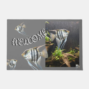 Tropical Striped Fish Design WELCOME Doormat