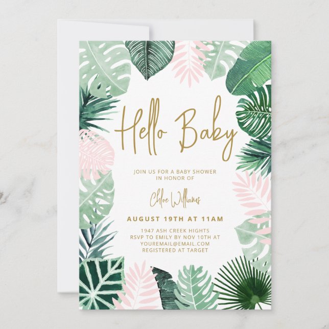 Tropical Summer Baby Shower Invitation (Front)