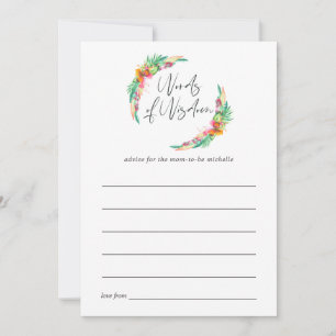 Tropical Summer Beach Baby Shower Mom Advice Card