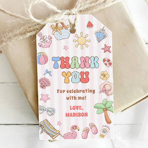 Tropical Summer Beach Birthday Party Gift Tags