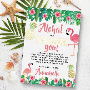 Tropical Summer Beach Luau Baby Shower Thank You