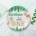 Tropical Summer Beach Luau Boys 1st Birthday Paper Plate<br><div class="desc">Celebrate in style with these trendy 1st birthday party paper plates. The design is easy to personalize with your own wording and your family and friends will be thrilled when they see these fabulous party plates.</div>