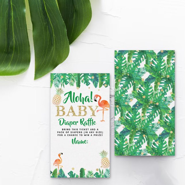 Tropical Summer Beach Luau Boys Baby Shower Diaper Enclosure Card (Creator Uploaded)