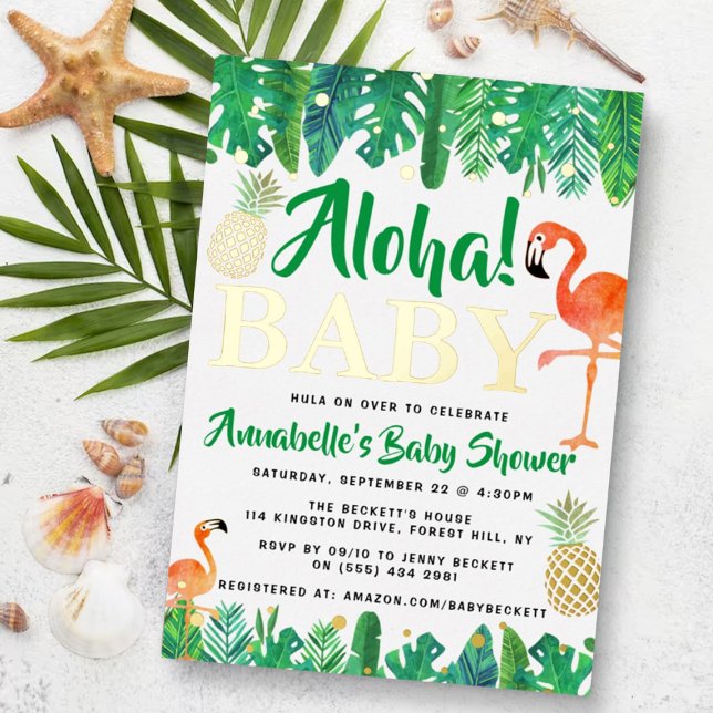 Tropical Summer Beach Luau Boys Baby Shower Real (Creator Uploaded)