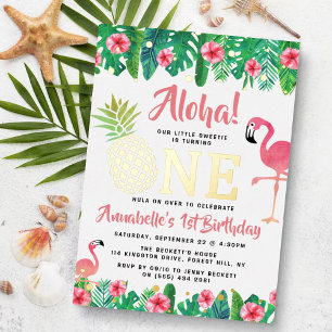 Tropical Summer Beach Luau Girls 1st Birthday Real