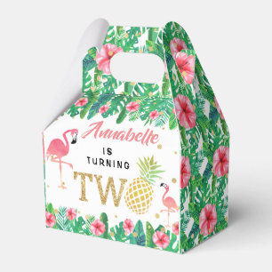 Tropical Summer Beach Luau Girls 2nd Birthday Favor Box