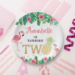 Tropical Summer Beach Luau Girls 2nd Birthday Paper Plate<br><div class="desc">Celebrate in style with these trendy 2nd birthday party paper plates. The design is easy to personalize with your own wording and your family and friends will be thrilled when they see these fabulous party plates.</div>