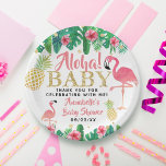 Tropical Summer Beach Luau Girls Baby Shower Paper Plate<br><div class="desc">Celebrate in style with these trendy baby shower paper plates. The design is easy to personalize with your own wording and your family and friends will be thrilled when they see these fabulous party plates. Matching items are available in the collection.</div>