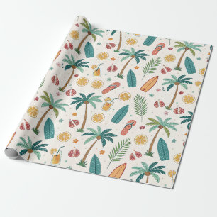 Tropical Summer Beach Pattern (1) Wrapping Paper
