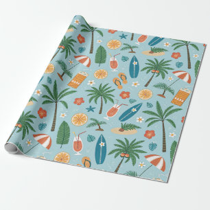 Tropical Summer Beach Pattern (2) Wrapping Paper