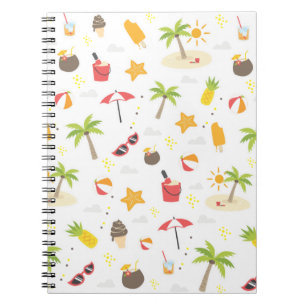 Tropical Summer Beach Vacation Pattern Design Notebook