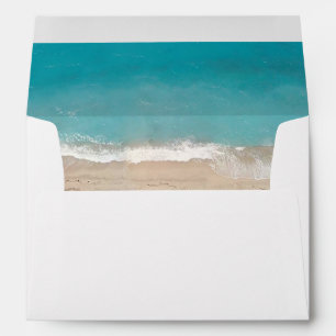 Tropical Summer Beach Wedding with Return Address Envelopes