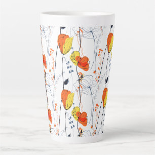 Tropical summer Beautiful yellow florals Design Latte Mug