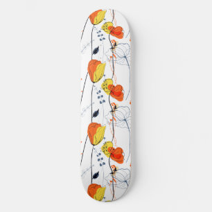Tropical summer   Beautiful yellow  florals Design Skateboard