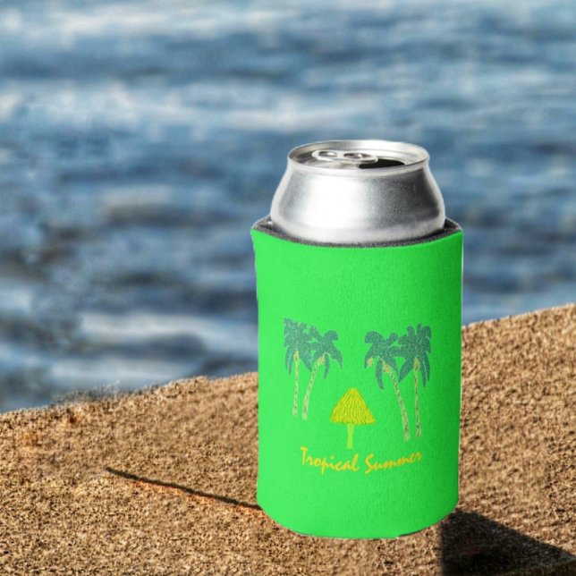 Tropical Summer  Can Cooler (Keep your drinks cool, by the water, with this Tropical Summer Can Cooler!)