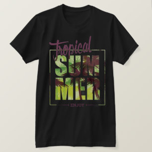 Tropical Summer Chic Graphic Vacation Sun T-Shirt