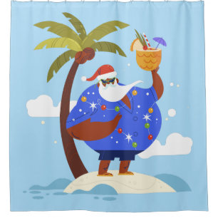 tropical summer christmas vacation black santa