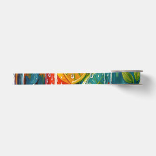 Tropical Summer Cocktail Impasto Oil Painting Satin Ribbon