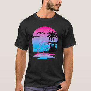 Tropical Summer Exotic Animal Pink Flamingo Vaporw T-Shirt