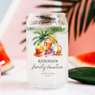 Tropical Summer Family Vacation Can Glass