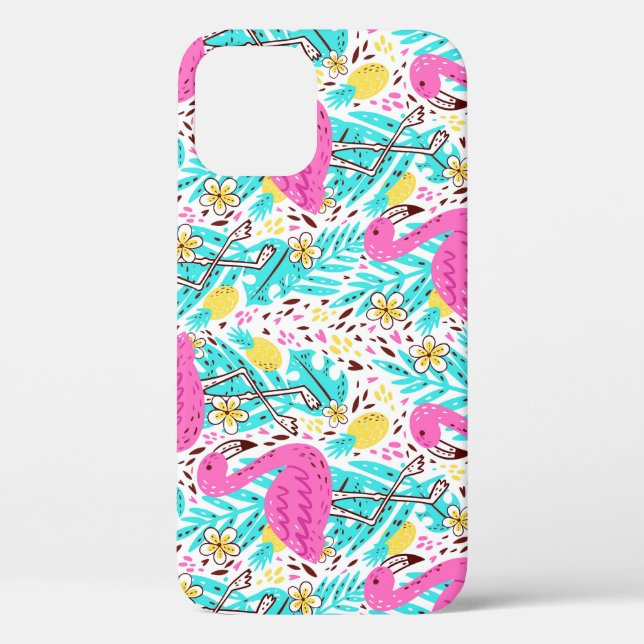 Tropical Summer Flamingo: Bright Pattern Elements Case-Mate iPhone Case (Back)