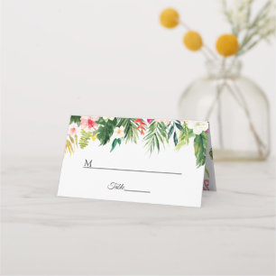 Tropical Summer Floral Wedding Table Place Card