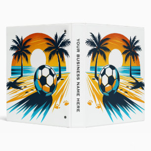 Tropical Summer Football Retro Beach Soccer Sunset Binder