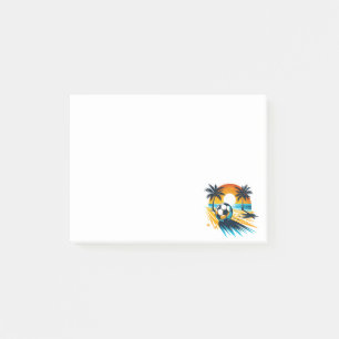 Tropical Summer Football Retro Beach Soccer Sunset Post-it Notes