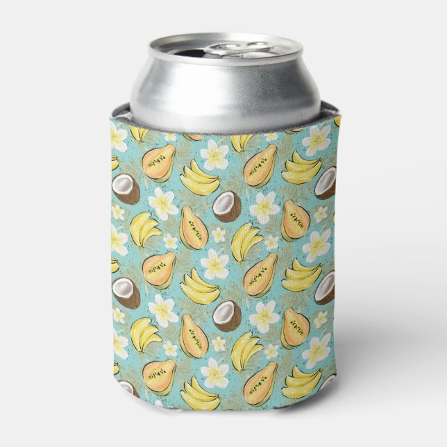 Tropical Summer Fruit Pattern Can Cooler (Can Front)