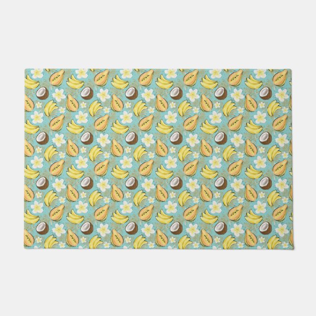 Tropical Summer Fruit Pattern Doormat (Front)