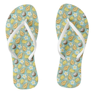 Tropical Summer Fruit Pattern Flip Flops