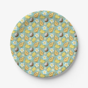 Tropical Summer Fruit Pattern Paper Plate