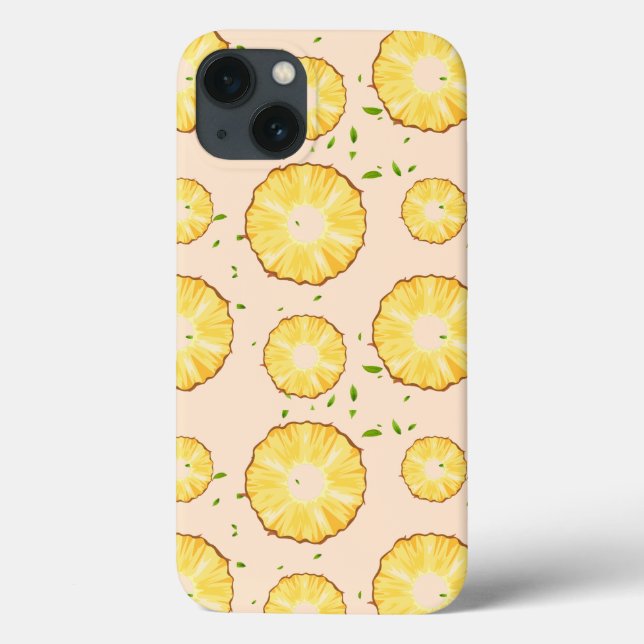 TROPICAL SUMMER FRUIT pineapple Slice pattern Case-Mate iPhone Case (Back)